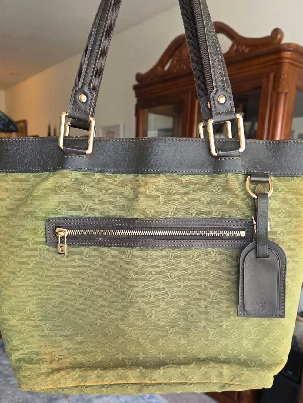LOUIS VUITTON Mini Lin Lucille GM Monagram GREEN TOTE 2003-2004